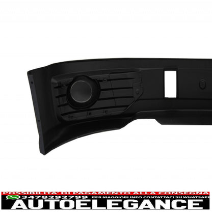 Front bumper spoiler additional with LED daytime running lights suitable for VW Transporter Multivan Caravelle T5 T5.1 Facelift (2010-2015) and front grille without badge, Sportline design.