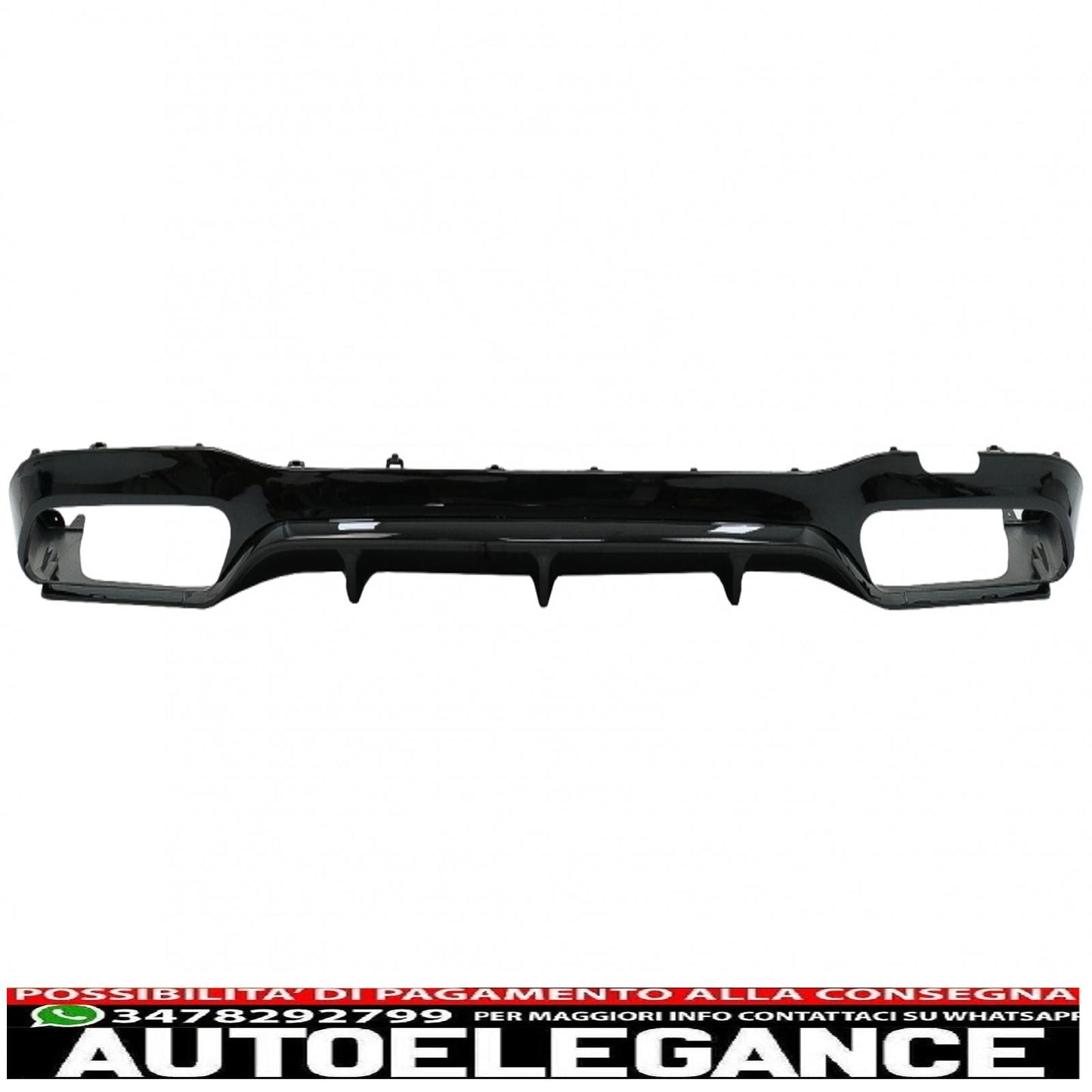 Rear Diffuser with Exhaust Tips Suitable for Mercedes E-Class W213 (2016-2019) E53 Design Night Package