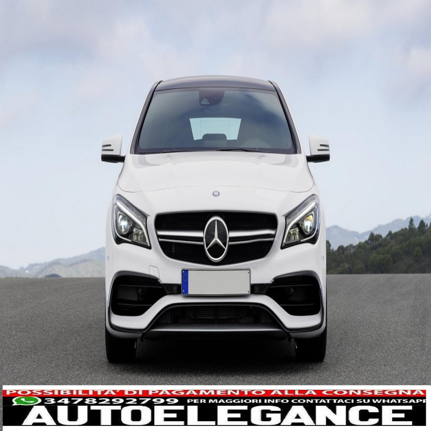 Alette paraurti anteriori alette laterali flic adatte per mercedes cla w117 c117 x117 (2016-2018) con paraurti sportivo Piano Black Edition AUTOELEGANCERICAMBI