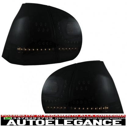 fanali posteriori a led fumé nero luci sequenziali dinamiche con estensione paraurti posteriore e minigonne laterali adatti per vw golf 5 (2004-2007) design urban style r32
