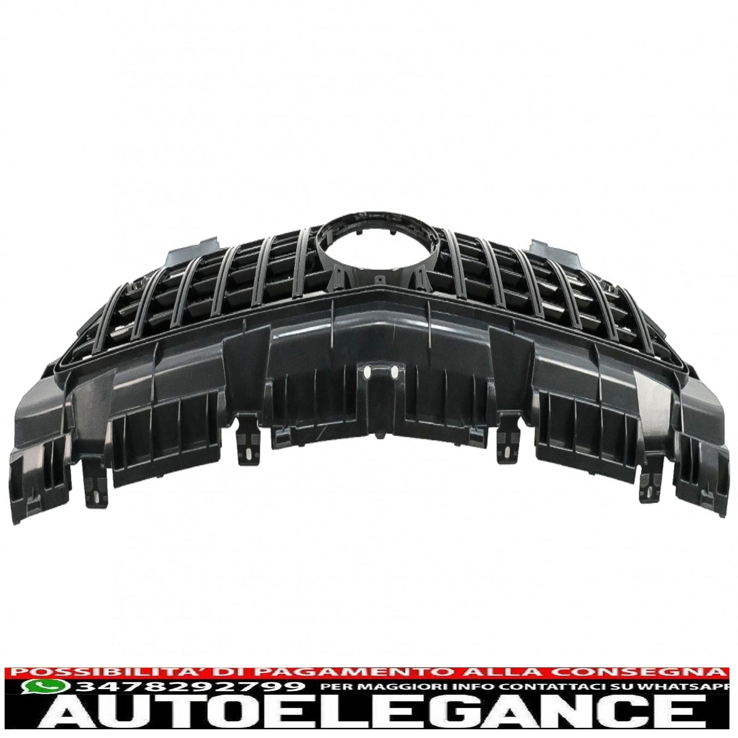 griglia anteriore con rete inferiore adatta per mercedes classe slk r172 (2011-2015) gt-r design panamericana nero