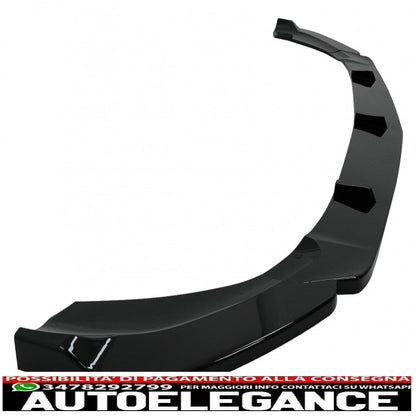 Front bumper spoiler lip suitable for mercedes a-class w177 v177 sport-line / a35 (2018-up) piano black 