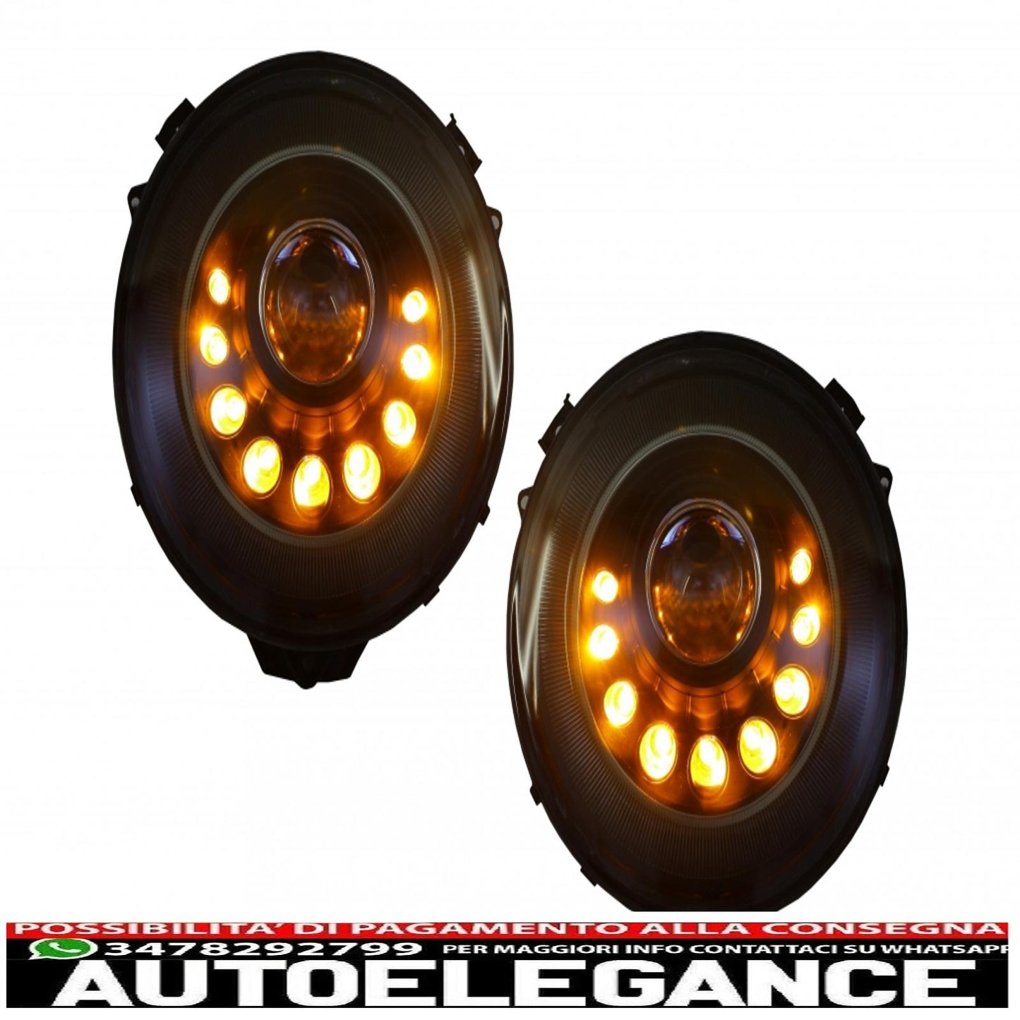 bi-xenon led headlights suitable for mercedes w463 g-class (2005-2017) m-look with dynamic and smooth cornering light 