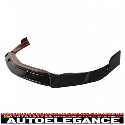 Front bumper spoiler lip suitable for mercedes cla45 c117 x117 (2013-2016) glossy black 