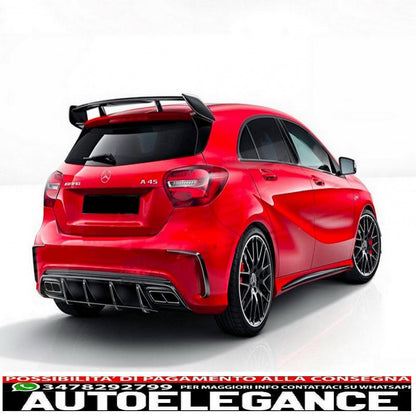 Alette splitter paraurti posteriore adatte per mercedes classe a w176 (2012-2018) a45 aero edition look AUTOELEGANCERICAMBI
