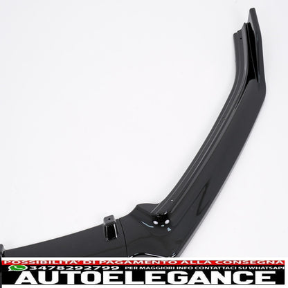 Front Bumper Lip Extension Spoiler Suitable For VW Polo 6R 6C Facelift (2009-2017) Piano Black 
