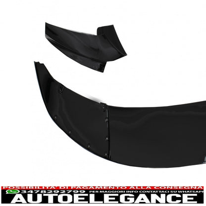 Front Bumper Spoiler Lip Fit For BMW 5 Series F10 F11 Sedan Touring (2011-2017) M-Performance Piano Black 