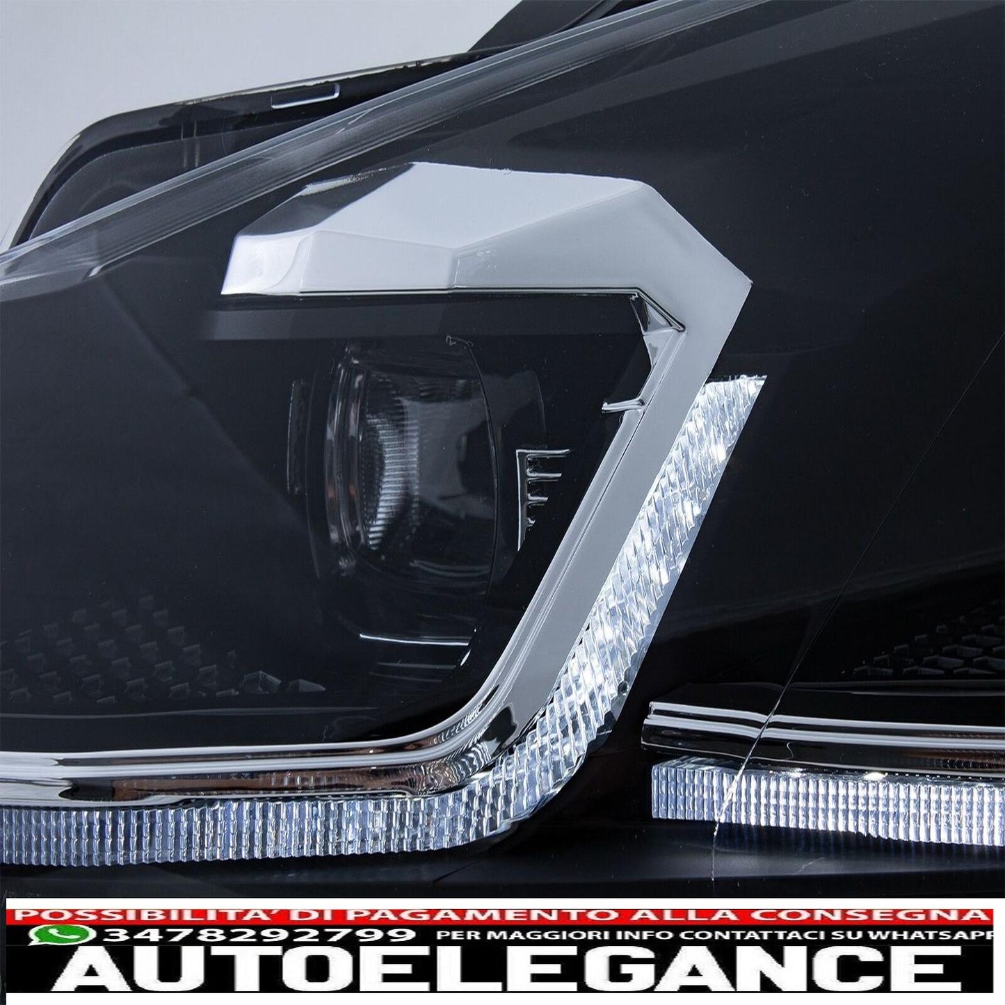 LED Headlights for VW Golf 6 VI 08-13 Facelift G7.5 Fire Silver Flowing Dynamic IT 