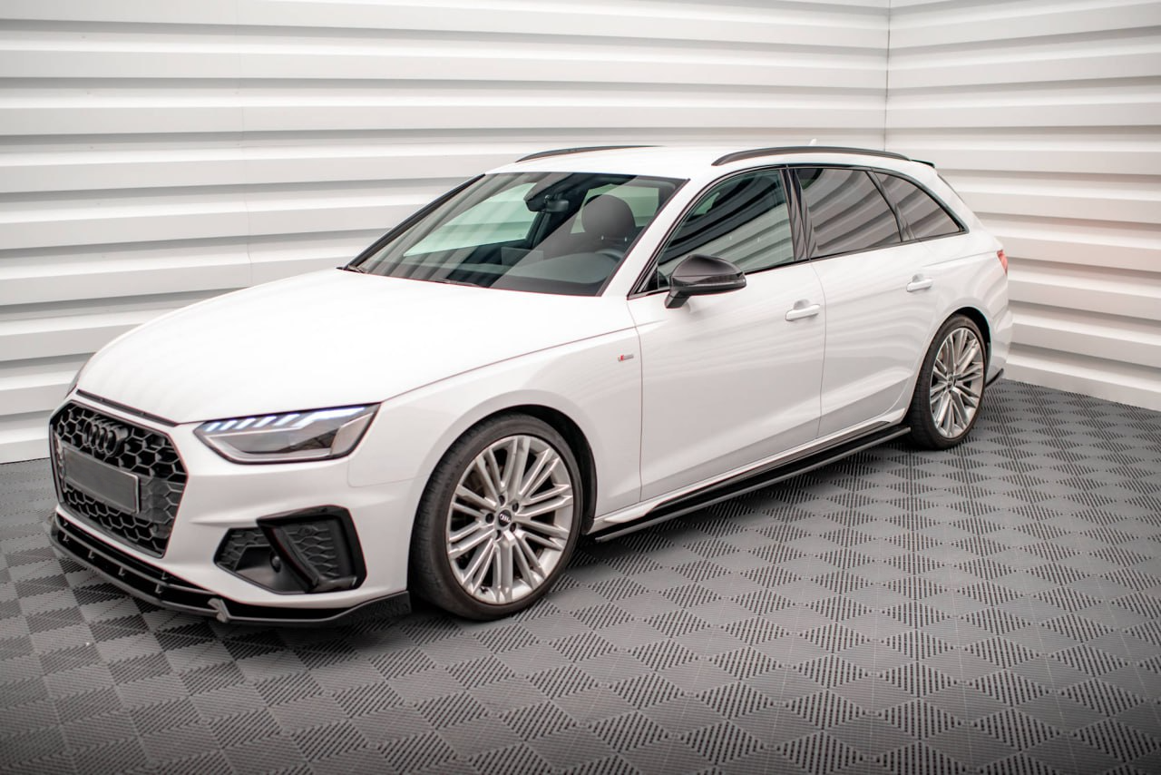 MINIGONNE LATERALI ADATTE PER AUDI A4 B9 8W AVANT BERLINA SLINE S4 LOOK GREZZO