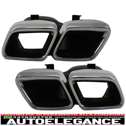 pacchetto diffusore posteriore con terminali di scarico adatto per mercedes classe c w205 s205 standard (2014-2018) design c63
