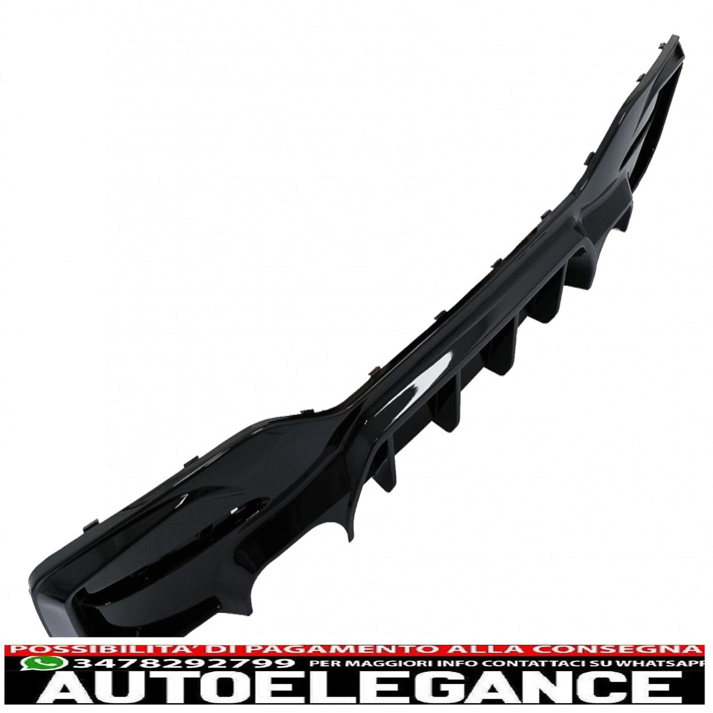 spoiler paraurti posteriore mantovana diffusore doppia uscita adatto per bmw serie 1 f20 f21 lci (2015-2019) nero pianoforte