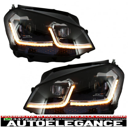 right hand drive led headlights suitable for vw golf 7 vii (2012-2017) facelift g7.5 r line look dynamic sequential cornering lights