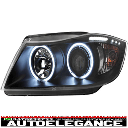 headlights suitable for bmw 3 series e90 e91 (03.2005-08.2008) angel eye ccfl black 