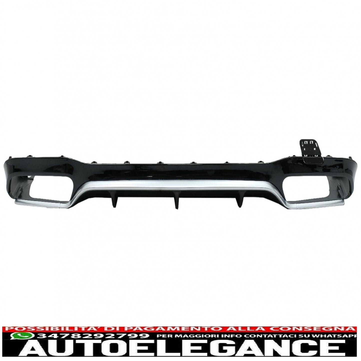 diffusore posteriore con terminali di scarico adatto per mercedes classe e w213 sport line (2016-2019) e53 design silver edition