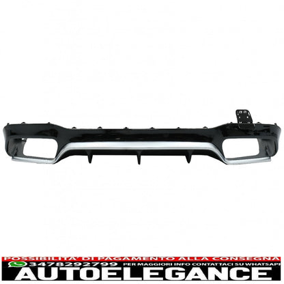 diffusore posteriore con terminali di scarico adatto per mercedes classe e w213 sport line (2016-2019) e53 design silver edition