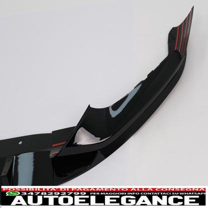 Front Bumper Spoiler Lip Fit For BMW 5 Series G30 Limousine G31 Touring (2017-2019) M Sport Design Piano Black 