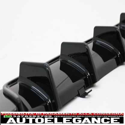 Diffusore mantovana per paraurti posteriore adatto per BMW Serie 3 G20 G28 Berlina G21 Touring (2018-up) M340i Design Nero