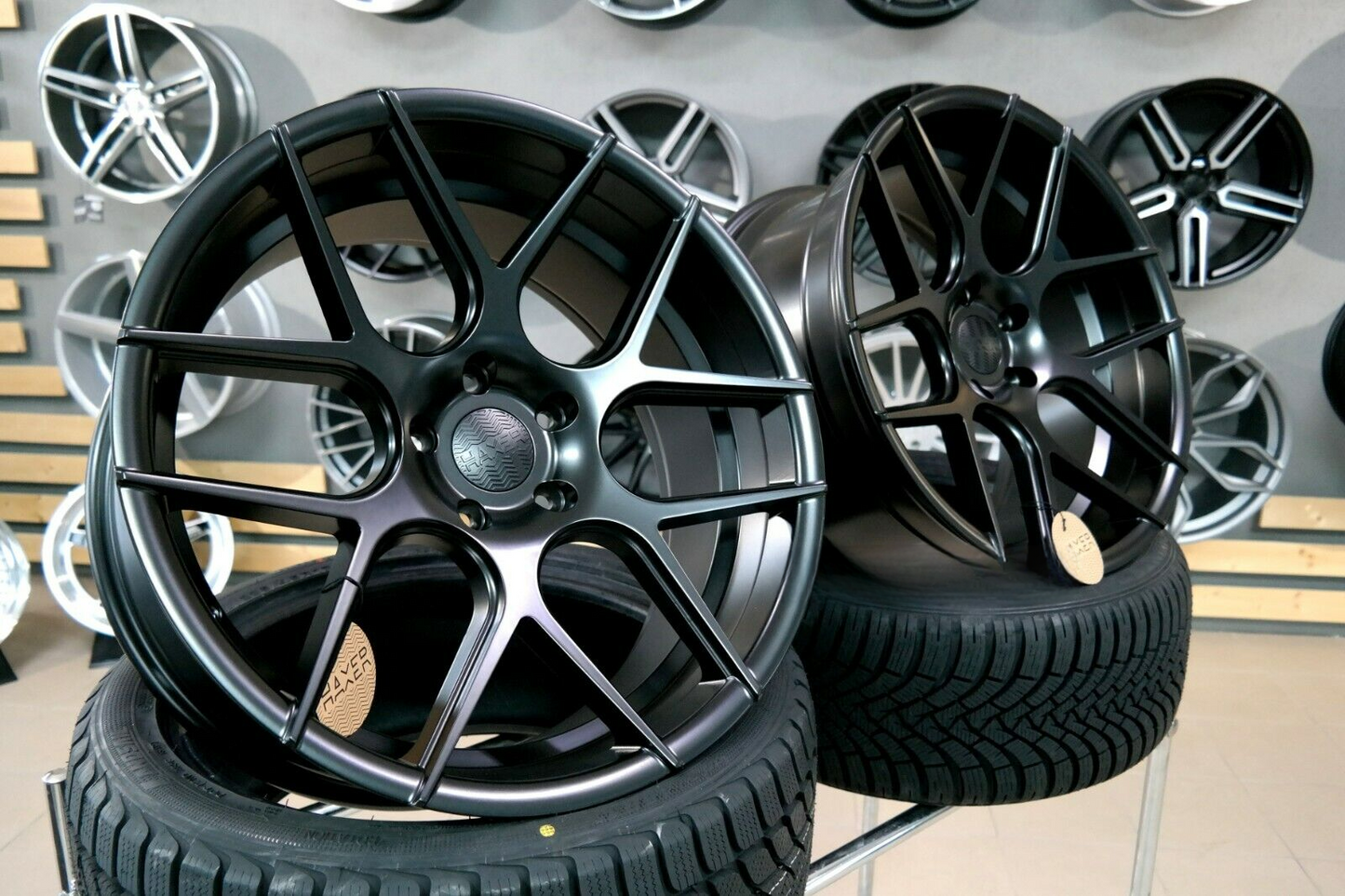 ADATTO per Audi Mercedes Concavo Ruote Nero Csl 18 inch 5x112 haxer HX022