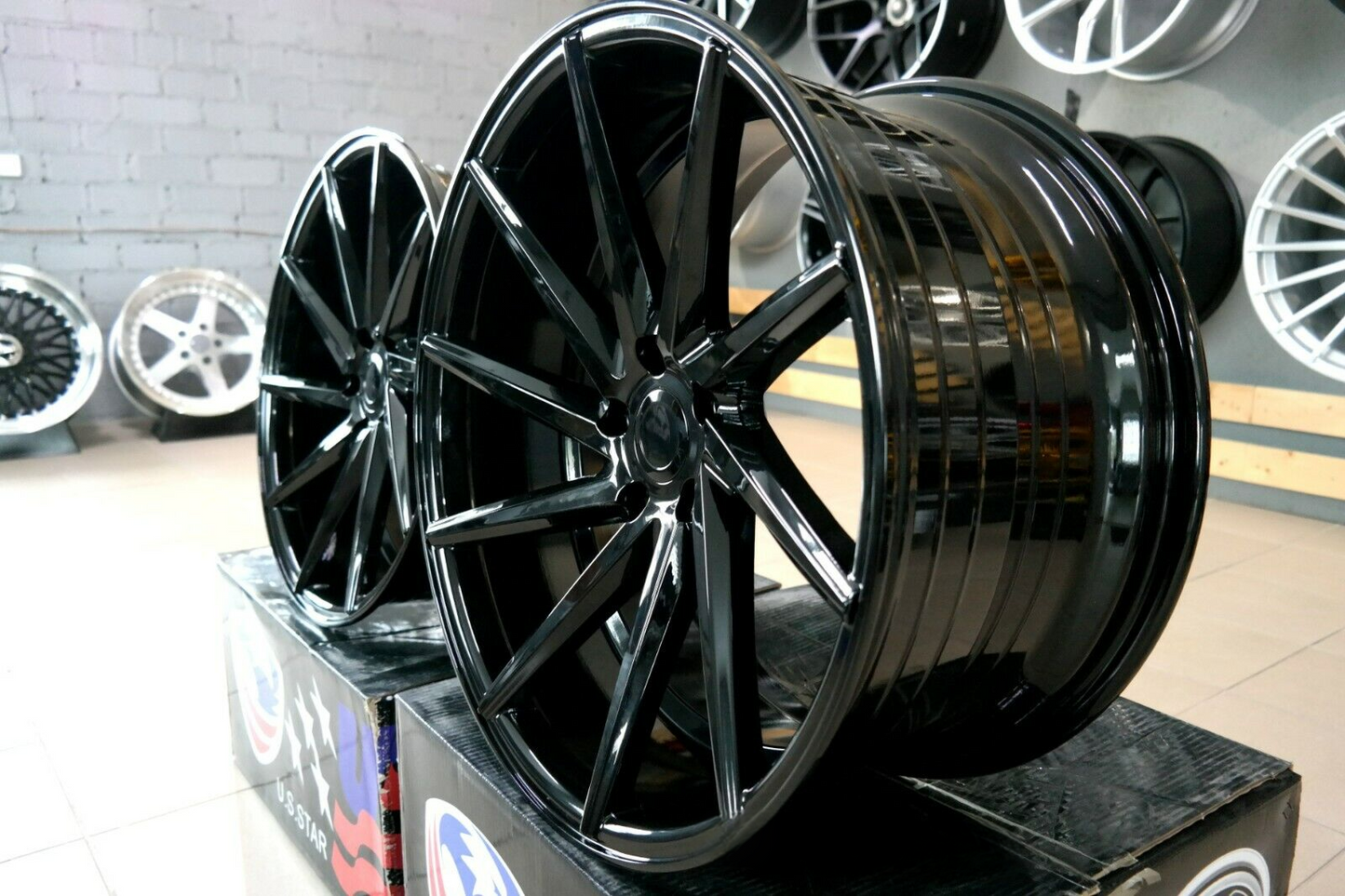 ADATTO per BMW 3 E46 E90 Lega Concavo Cerchi 18 inch 5x120 Nero cvt Stile Ruote