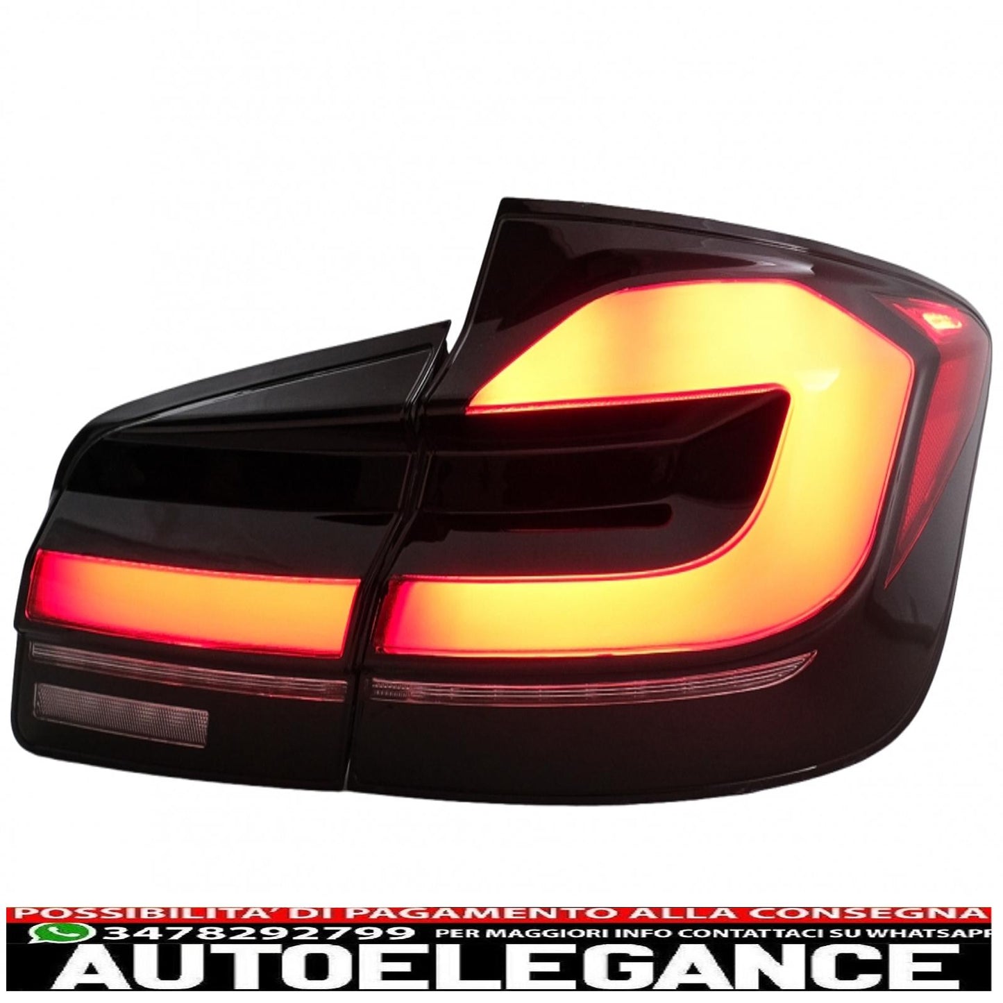 LED taillights suitable for BMW 5 Series F10 (2011-2017) with dynamic sequential cornering lights updated to LCI G30 design