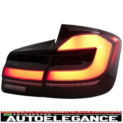 LED taillights suitable for BMW 5 Series F10 (2011-2017) with dynamic sequential cornering lights updated to LCI G30 design