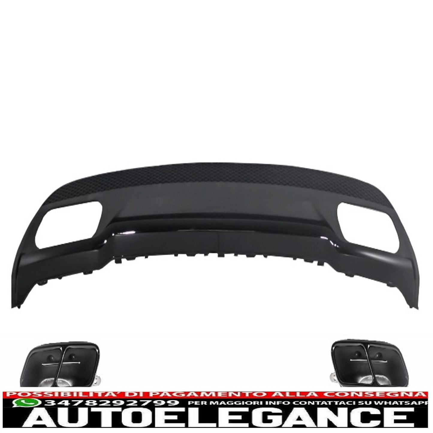 spoiler per bagagliaio, spoiler per cofano del bagagliaio, diffusori, punte di scarico adatte per mercedes w176 classe a 12+ sport nero