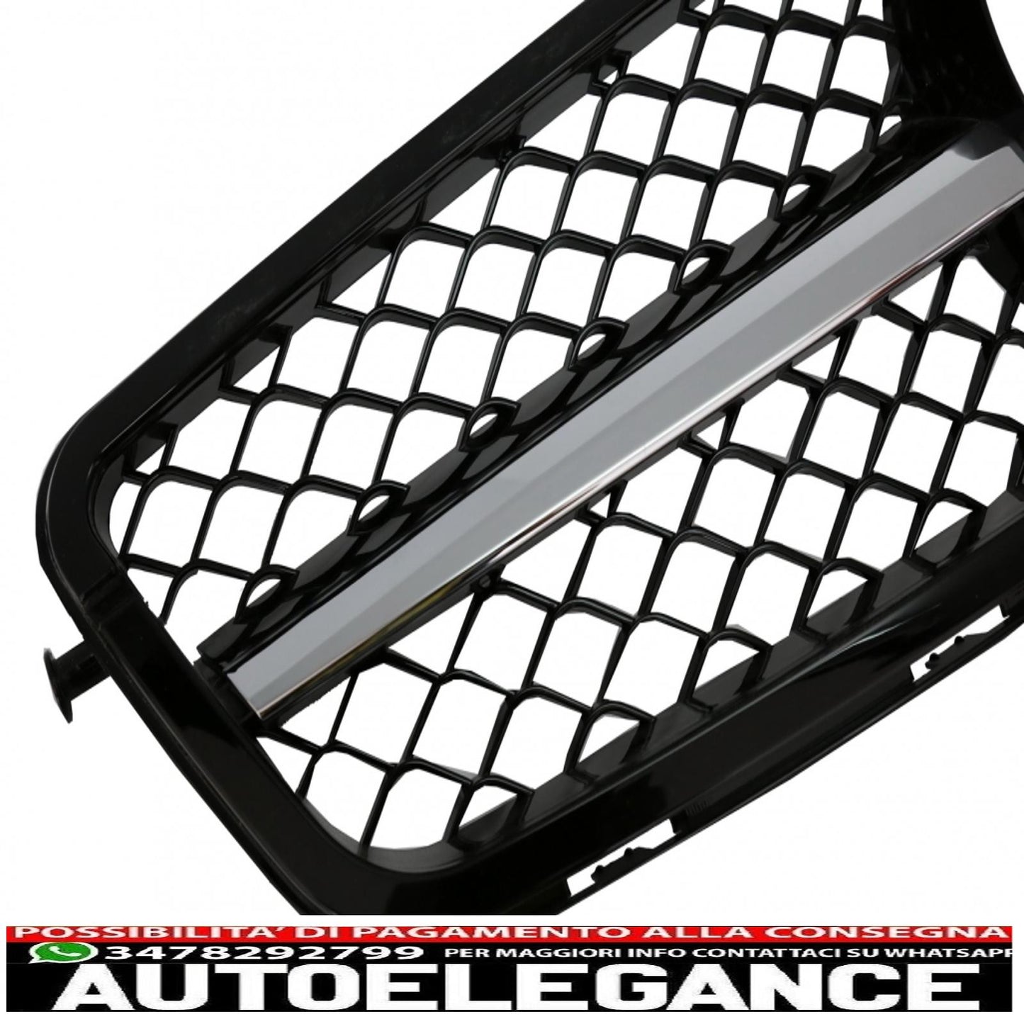 Body kit with black sport front grille suitable for mercedes c-class w204 (2007-2014) restyling c63 design