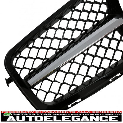 Body kit with black sport front grille suitable for mercedes c-class w204 (2007-2014) restyling c63 design