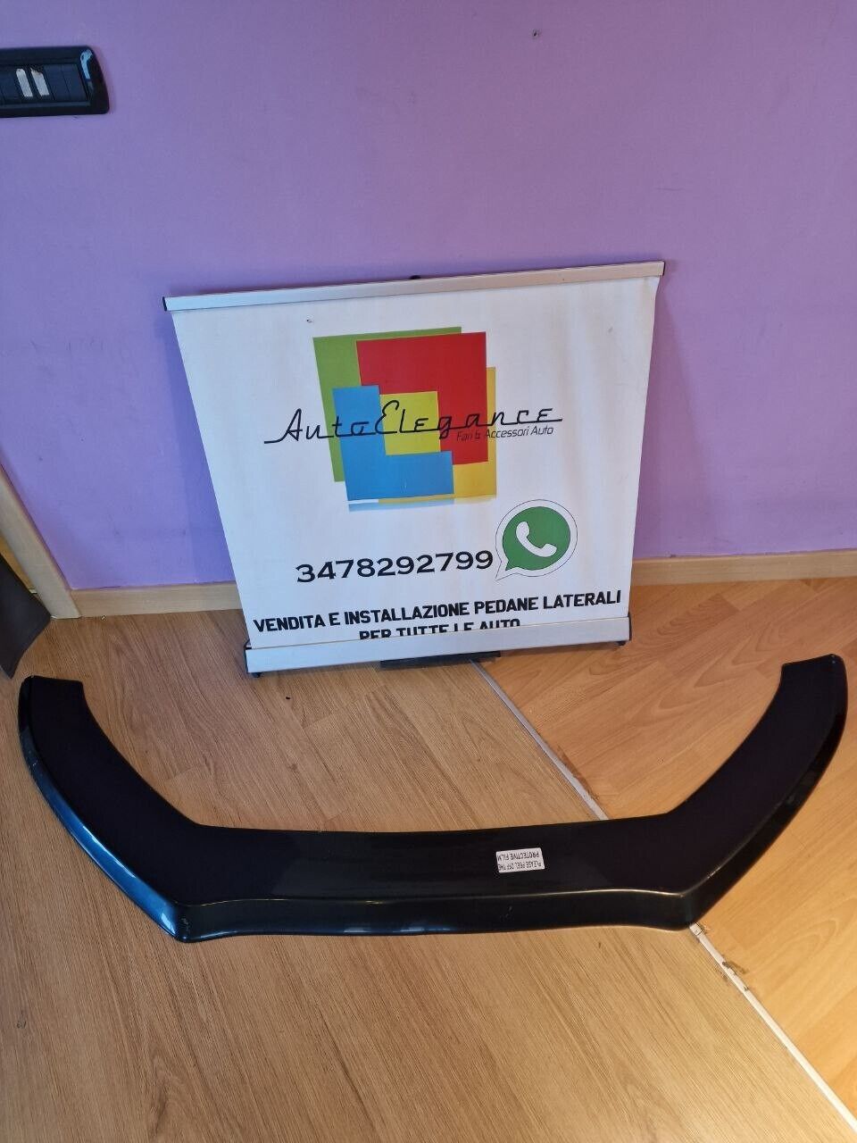 FRONT SPLITTER FOR AUDI A6 2011-2016 WITH SLINE S6 BUMPER - GLOSSY BLACK ABS