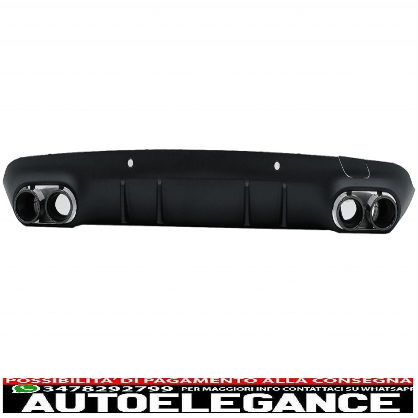 griglia centrale con diffusore e terminali di scarico neri adatta per mercedes classe cls c257 (2018-up) gtr cls53 solo design paraurti posteriore linea amg