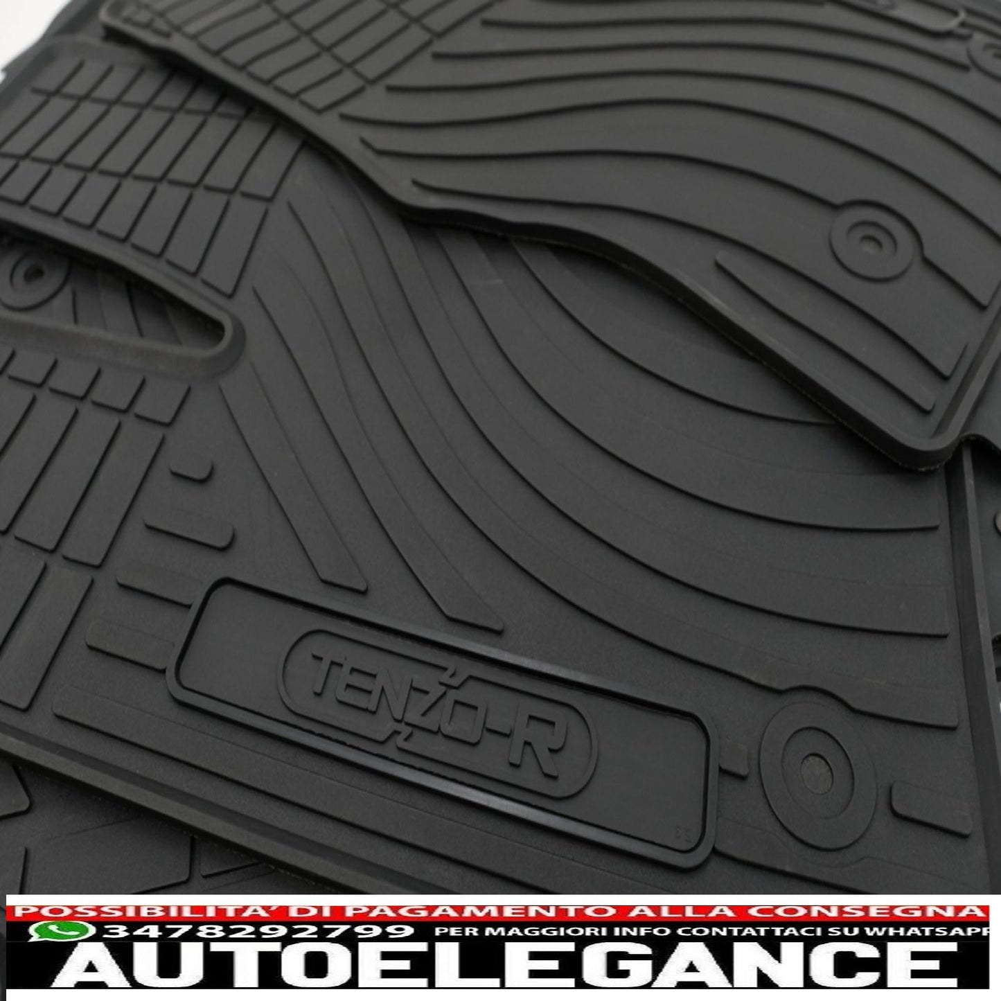 Premium tenzo-r black rubber floor mats suitable for Land Range Rover Sport L494 (2013-2017)