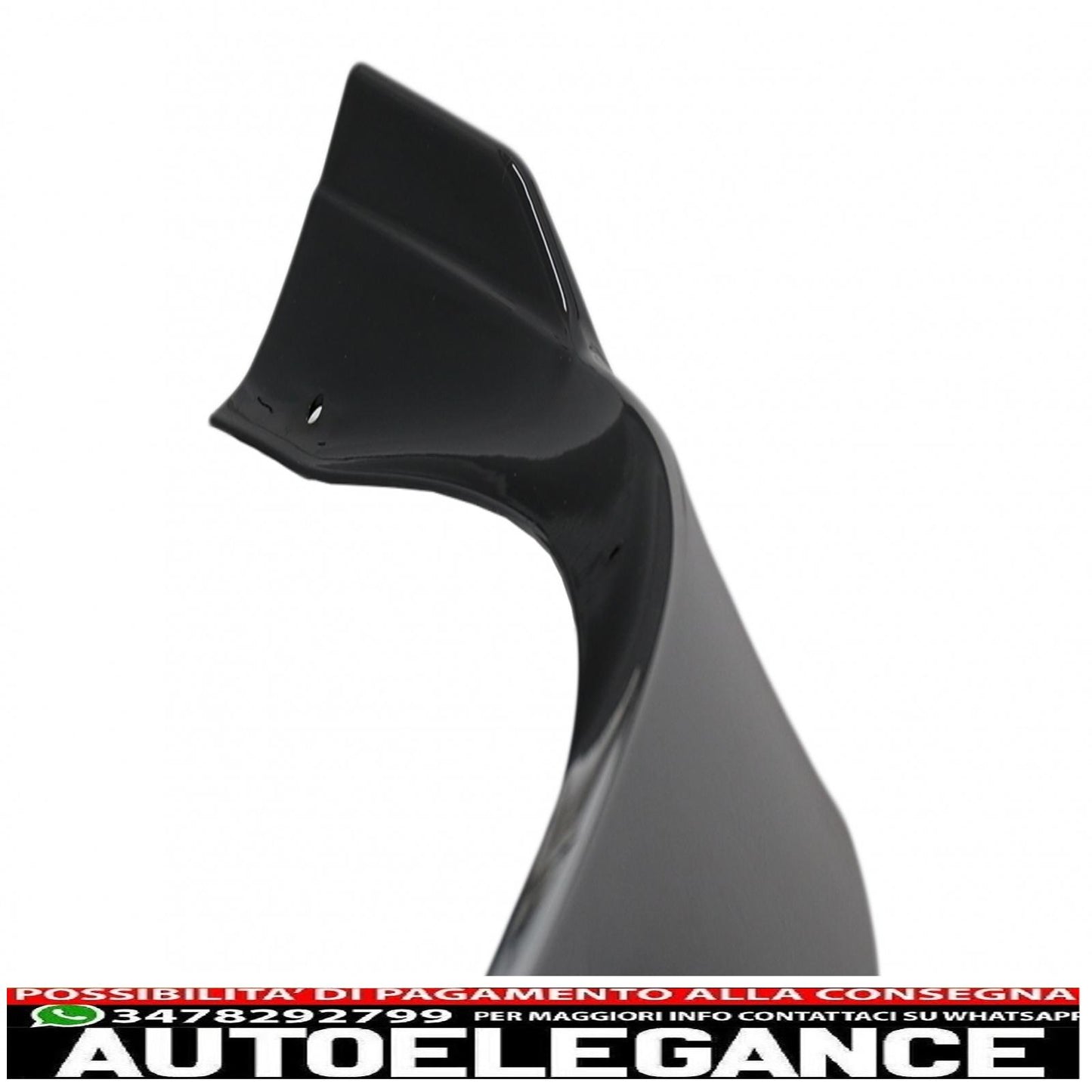 Front Bumper Spoiler Add-on Fit For Tesla Model S (2016-2020) 5 Door Liftback Sedan Piano Black 