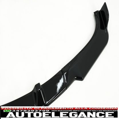 Front bumper additional spoiler suitable for BMW 3 Series E90 E91 LCI (2008-2011) Limousine Touring Piano Black 