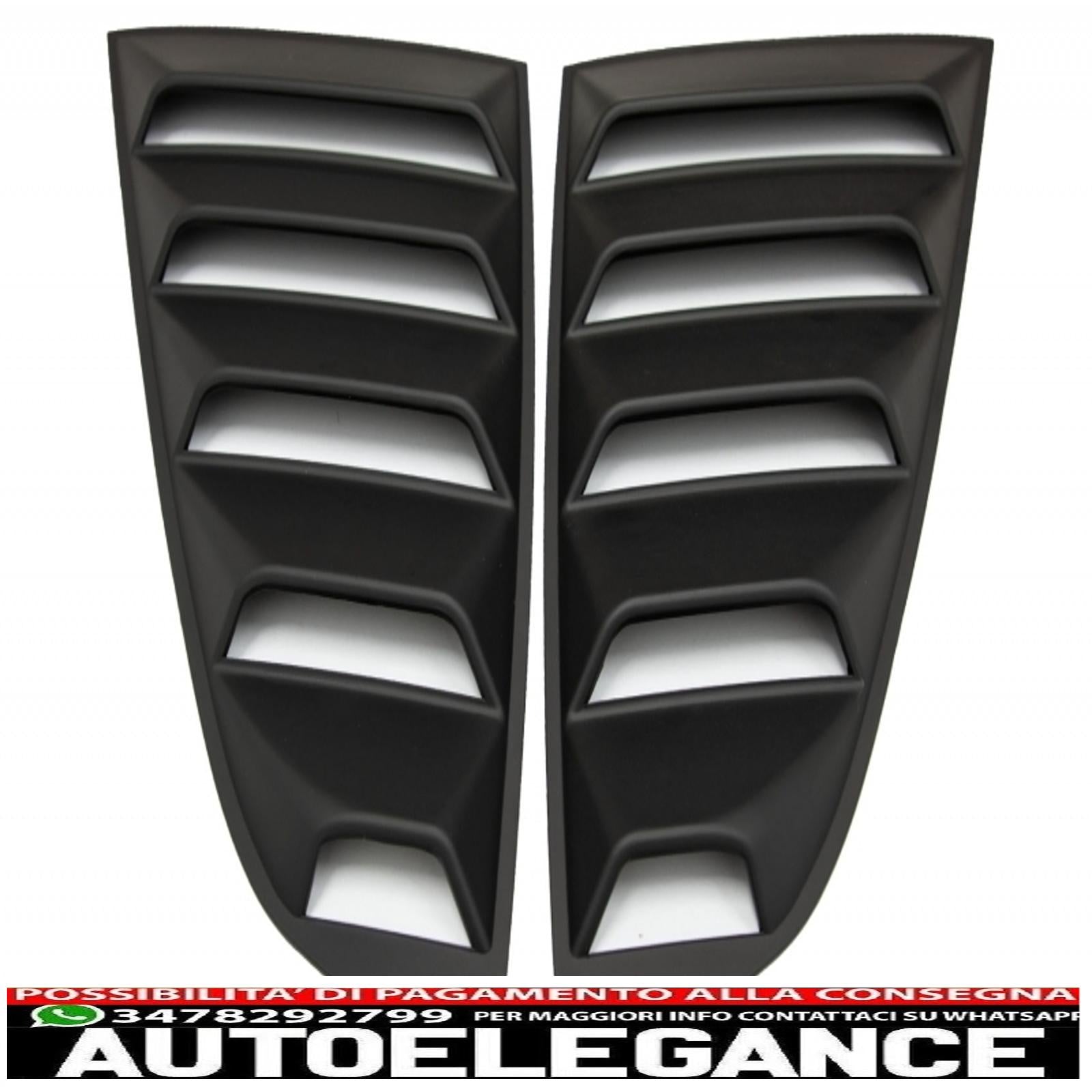 classiche feritoie per finestrini laterali adatte per Ford Mustang Mk6 VI sesta generazione (2015-2019) con feritoie per finestrini posteriori nere AUTOELEGANCERICAMBI