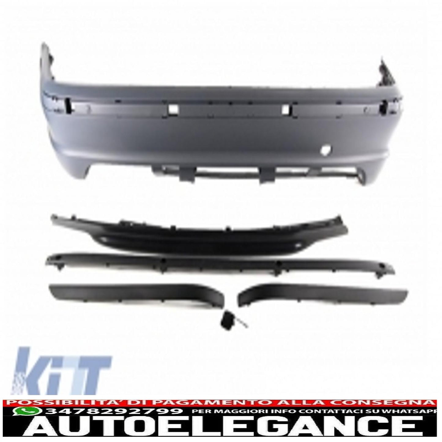 kit carrozzeria adatto per bmw serie 3 e46 4d berlina (1998-2004) design m-technik con terminali di scarico