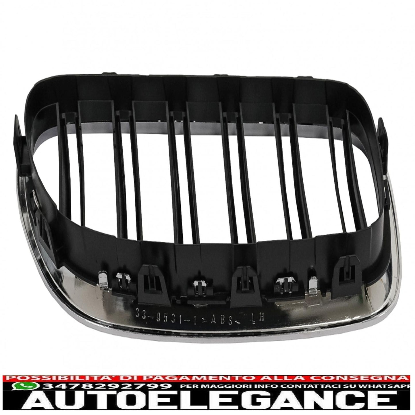 Center double kidney grille suitable for bmw 5 series f10 f11 (2010-2017) piano chrome frame double black stripe