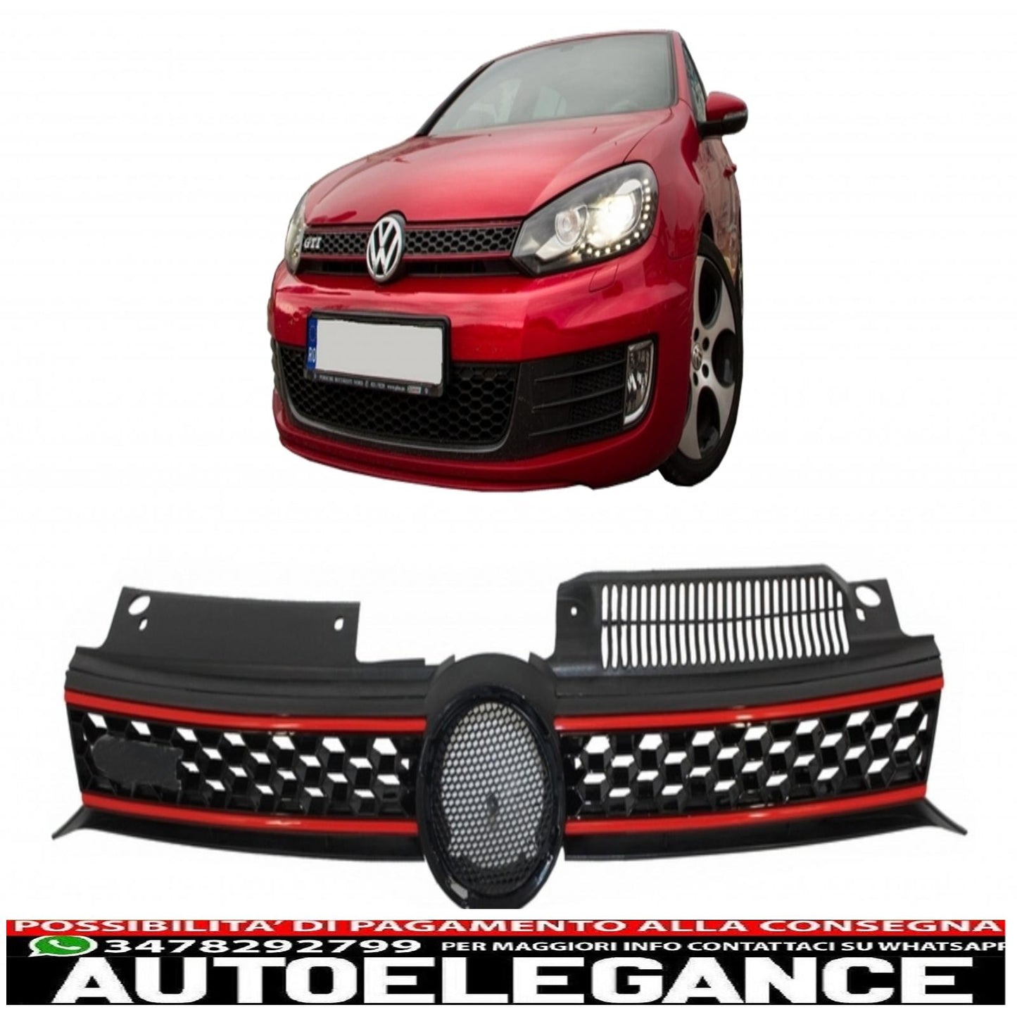 central grill front grill suitable for vw golf 6 vi (2008-2012) gti design