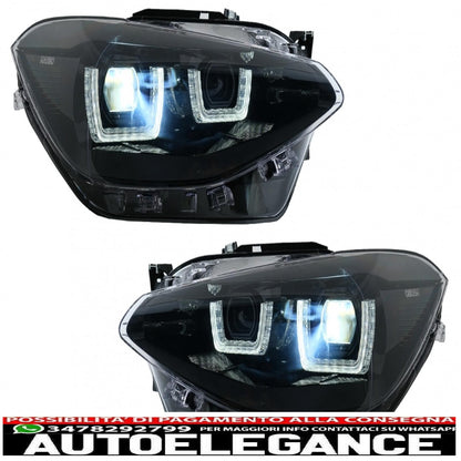 osram ledriving full led headlights suitable for bmw serie 1 f20 f21 (06.2011-03.2015) with direction indicators on the mirrors osram full ledriving dynamic sequential cornering lights