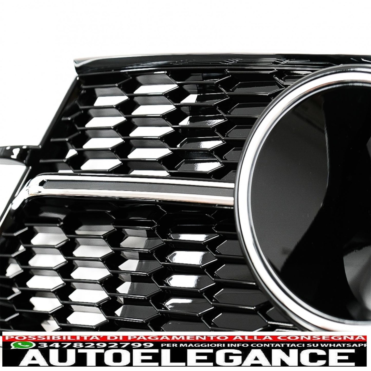 coperture inferiori della griglia del paraurti griglie laterali adatte per audi a6 c7 4g facelift (2015-2018) pianoforte nero e cromato AUTOELEGANCERICAMBI