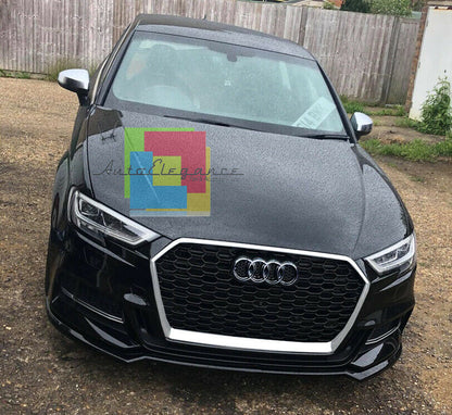 GRIGLIA ADATTA PER AUDI A3 8V 2017-2020 LOOK RS3 BORDO CROMATO DESIGN SPORTIVO