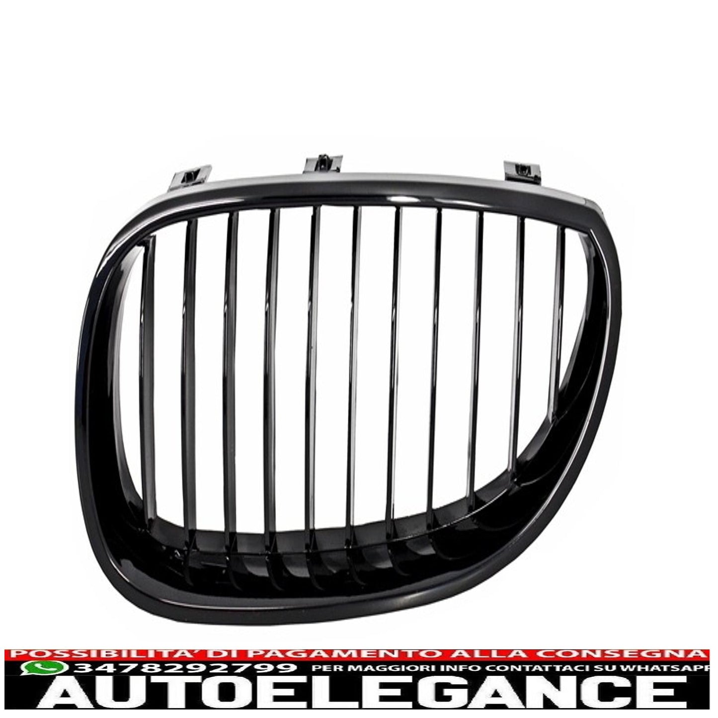 front bumper with central kidney grilles piano black suitable for bmw 5 series e60/e61 2003-2009 m-technik design without fog lights