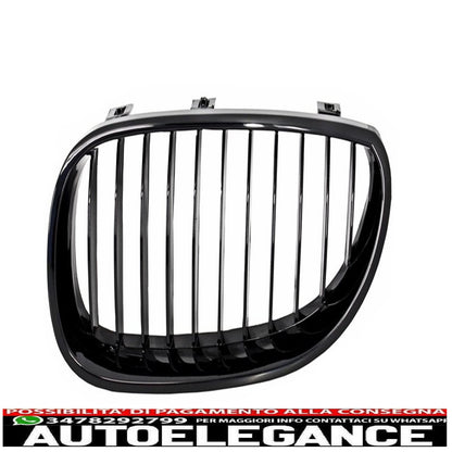 front bumper with central kidney grilles piano black suitable for bmw 5 series e60/e61 2003-2009 m-technik design without fog lights