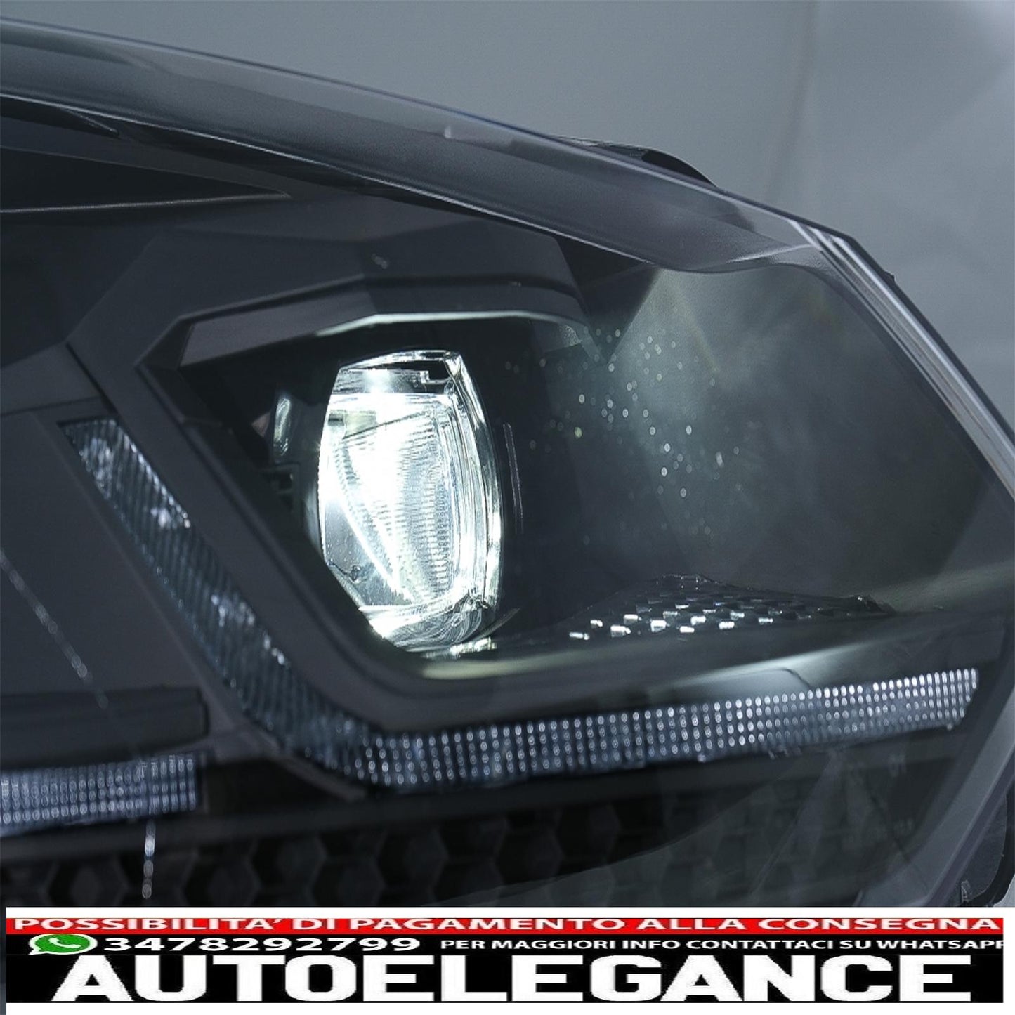 led headlights suitable for vw golf 6 (2008-2013) with g7.5 facelift black look smooth dynamic sequential cornering lights left hand drive