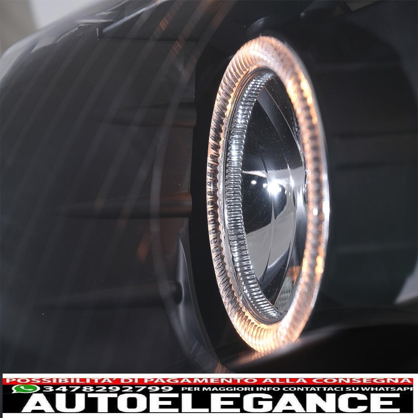 headlights suitable for vw passat b6 3c (03.2005-2010) 2 black halo rims 