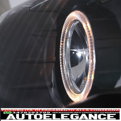 headlights suitable for vw passat b6 3c (03.2005-2010) 2 black halo rims 