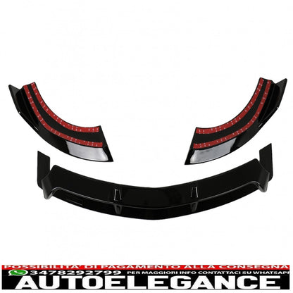 Front bumper lip suitable for mercedes e class w213 s213 c238 a238 (2016-2019) sport look piano black