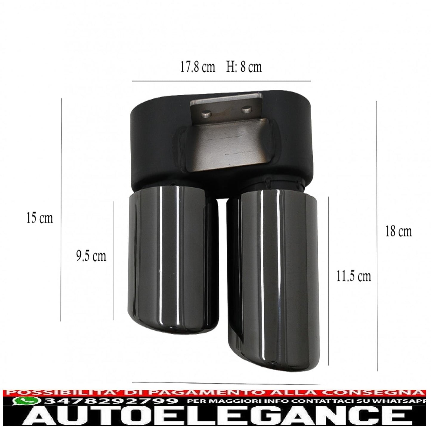 Punte marmitta di scarico adatte per bmw serie 5 f10 f11 (2011-2017) m5 lci design nero