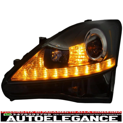 led drl headlights dynamic turn signals suitable for lexus is xe20 (2006-2013) black edition 