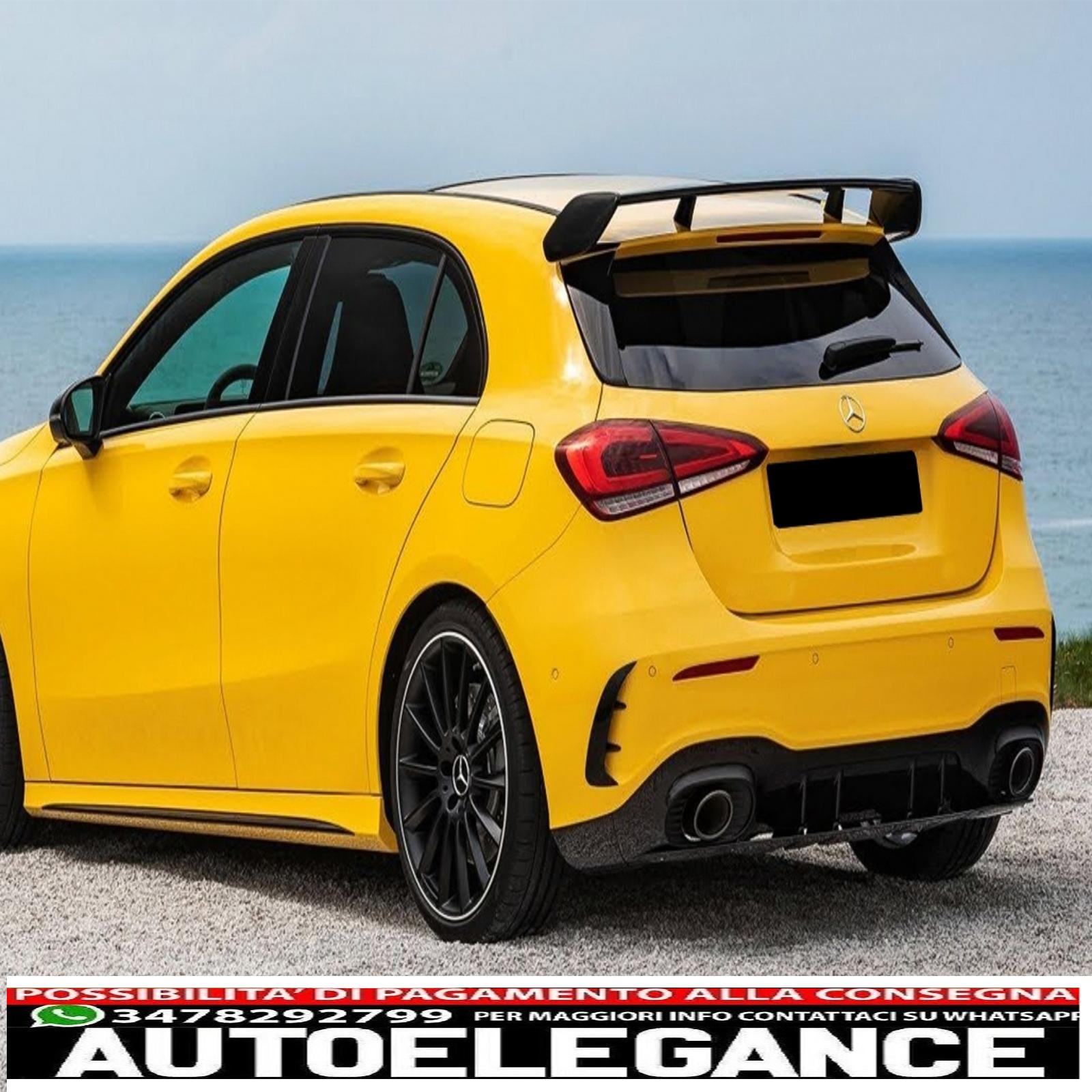 Alette paraurti posteriori flics alette laterali adatte per mercedes classe a w177 (04.2018-up) hatchback a35 design black edition AUTOELEGANCERICAMBI