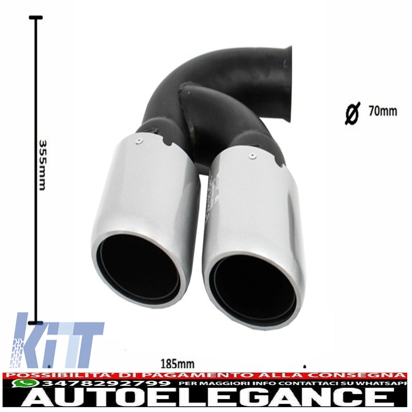 Exhaust tips suitable for porsche cayenne 92a v6 v8 petrol (05.2010-09.2014) gts design silver 